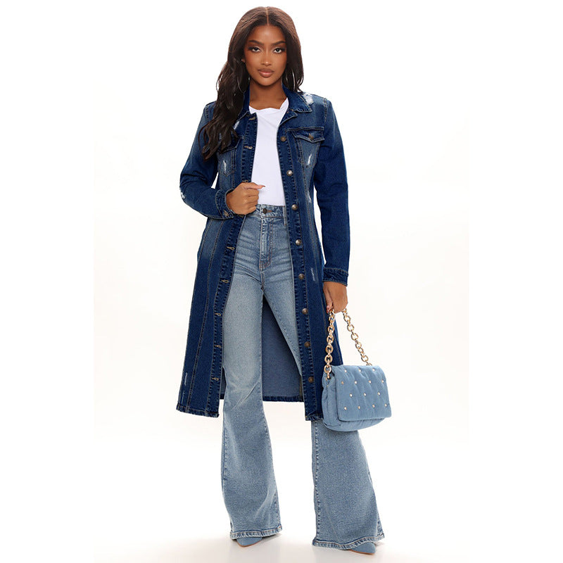 Denim Windbreaker Damen Frühling Vintage Jeansjacke