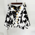 Sterne-Tulpe Taille Rose Metallschnalle Bedruckter Minirock Rock