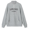 Lässiger Damen-Frühlings-Pullover mit Buchstaben-Stickerei und Reißverschluss, locker geschnitten