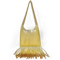 Western Pull Metal High Quality Bag Special Interest Design Tassel Handmade Beaded Dark Cool Underarm Bag