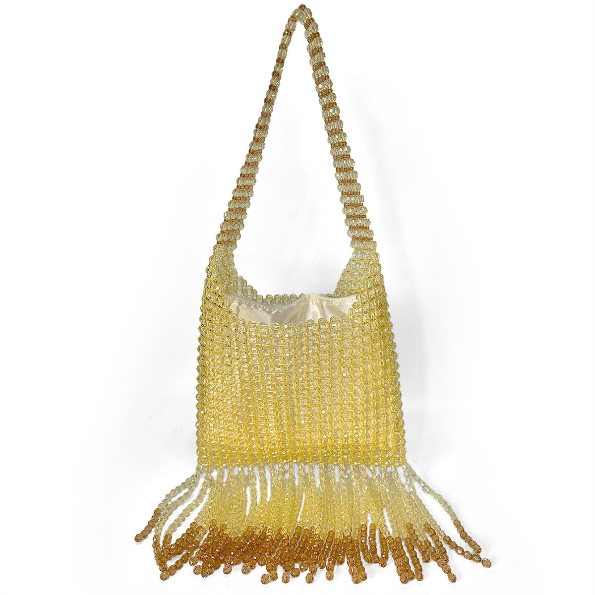 Western Pull Metal High Quality Bag Special Interest Design Tassel Handmade Beaded Dark Cool Underarm Bag