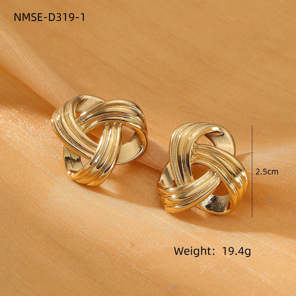 Winding Geometric Abstract Design Stainless Steel Earrings Unique Design Trend High Grade Titanium Steel Earrings