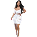 Women Sexy See through Knitted Hand Crochet Tassel Beach Shorts Suit