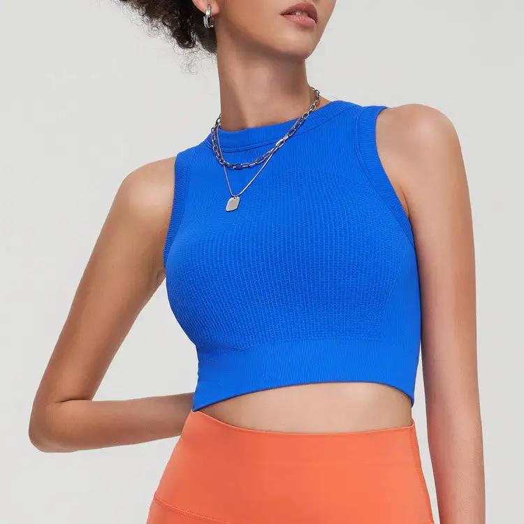 Autumn Winter Seamless Wearable Sports Underwear Vest Shockproof Fitness Yoga Wear Bra Top One Piece Cup by Wanita Store