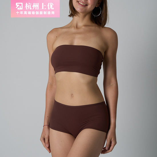 Unterwäsche Set Tube Top Tube Top Trägerlos Einteiler Nylon Nude Nahtlose Unterwäsche für Damen