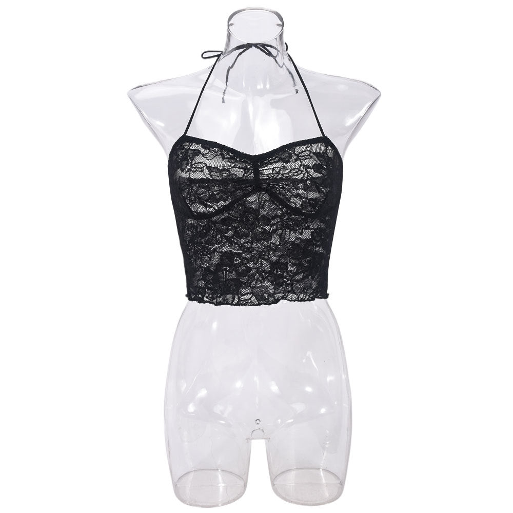 Trendy Sexy Sexy Lightweight See through Lace up Wrapped Chest Backless Small Sling Women