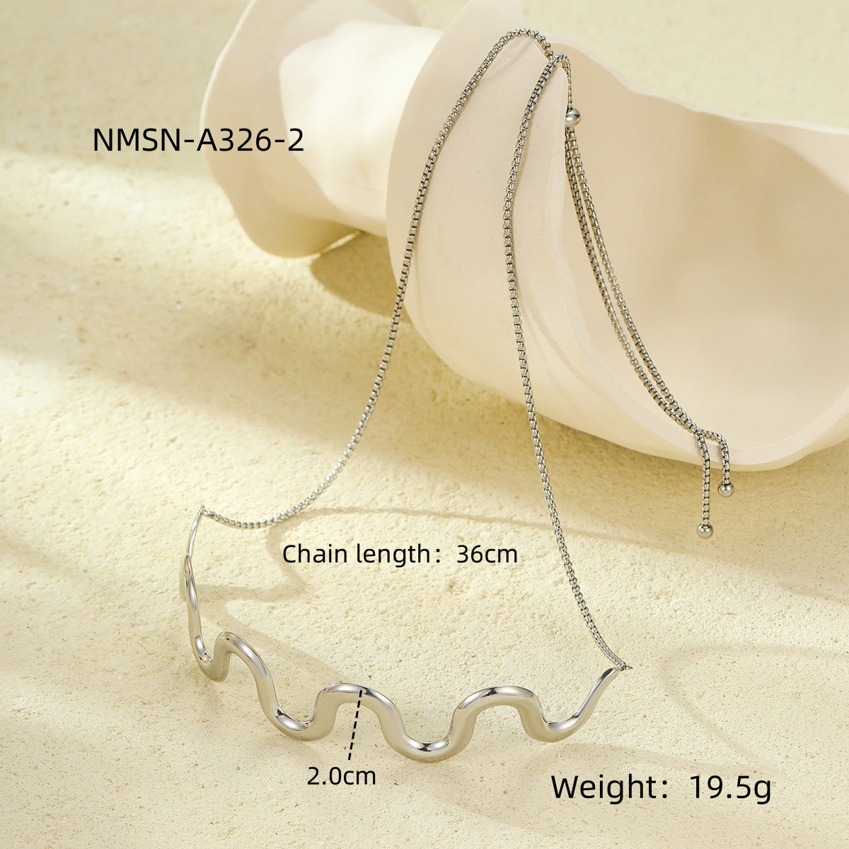 Titanium Steel Wave Shaped Necklace Bracelet 18K Gold High Grade Stainless Steel Ornament