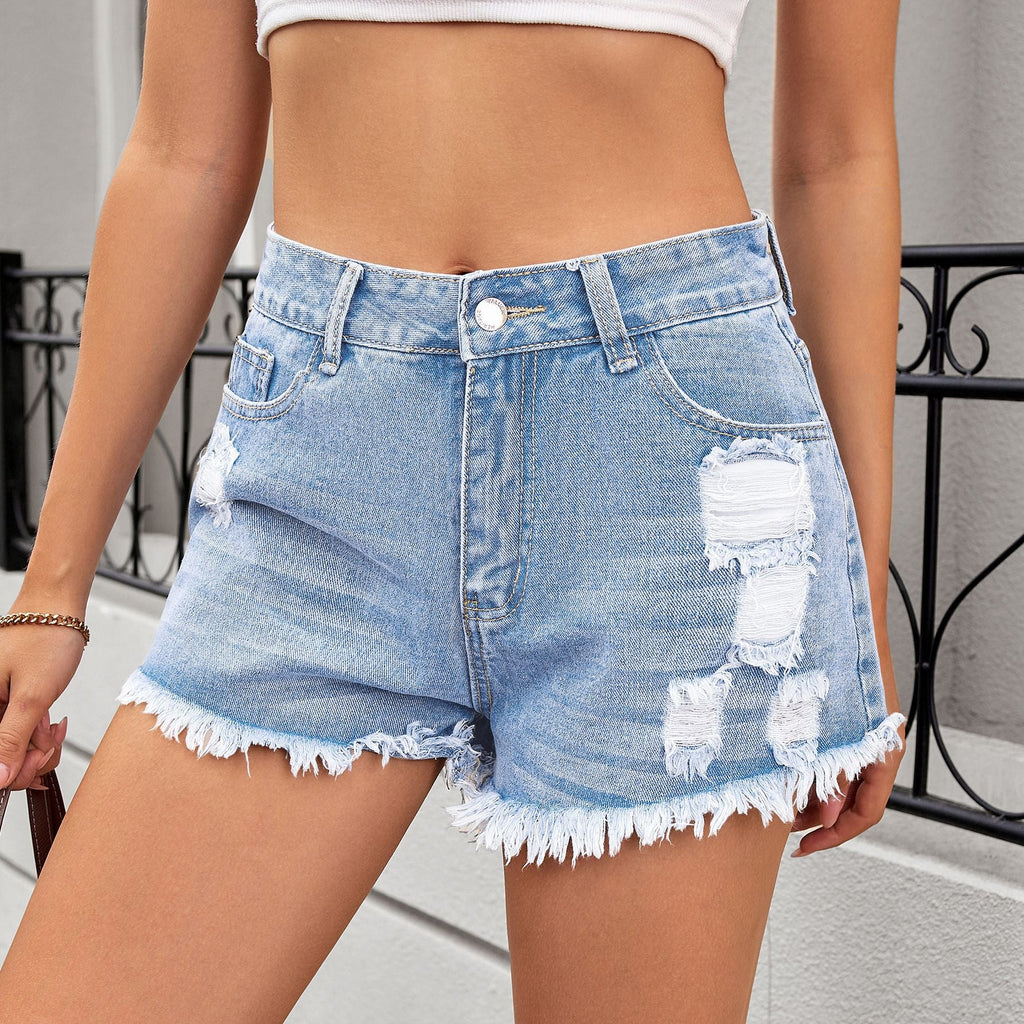 Ranking Women Clothing Washed Sexy Hole Denim Shorts Pants
