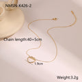 Hollow Out Cutout Heart Shape with Diamond Embellished Stainless Steel Necklace Design Clavicle Chain High Sense Necklace