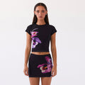 Women Clothing Summer Short Sleeved Printed Hip Skirt Set Women High Grade Suit Two Piece Skirt