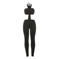 Autumn Sexy Cropped Outfit Halter Tight Fitting Solid Color Personalized One Piece Trousers Women