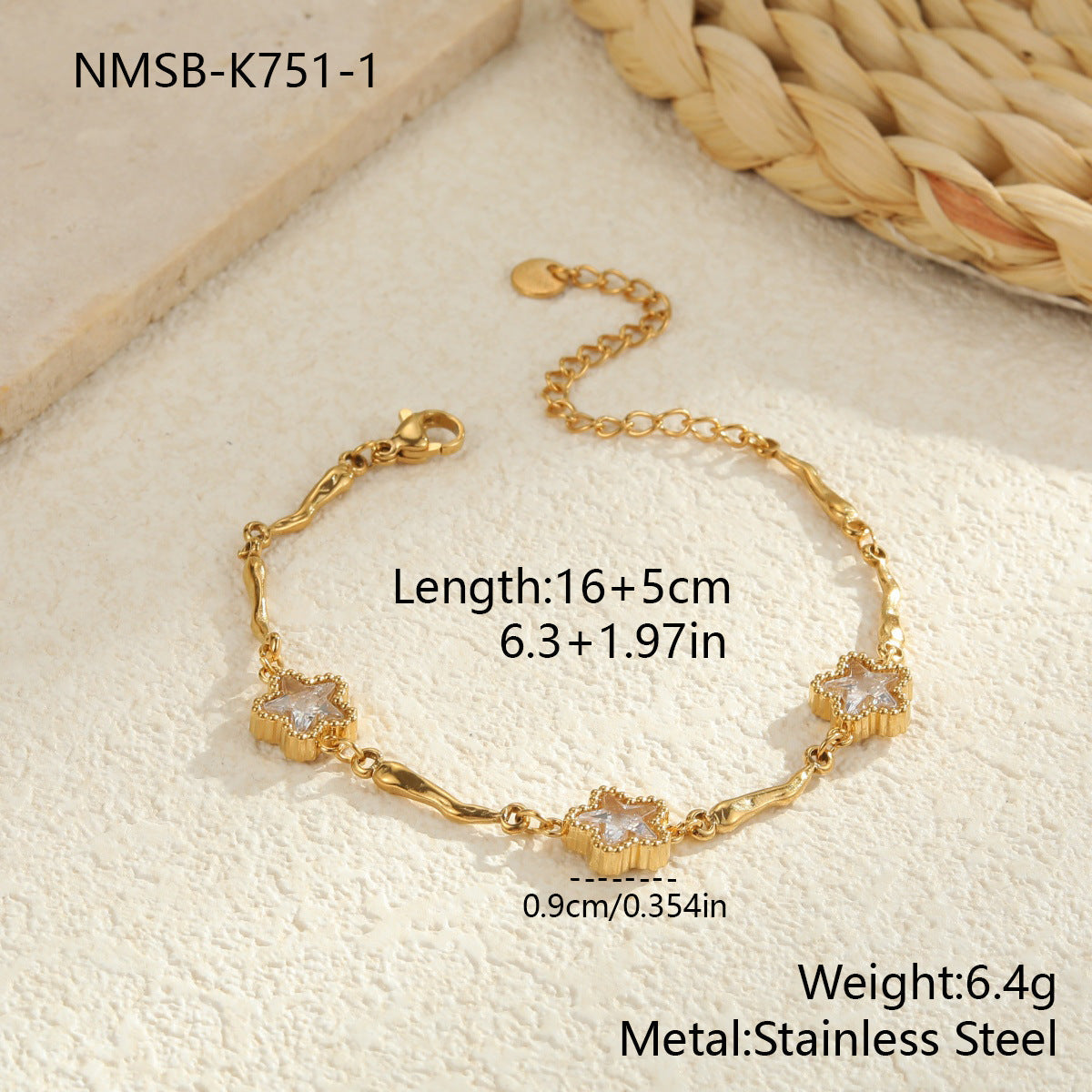 Inlaid Color Zircon Stainless Steel Bracelet Non Fading Light Luxury High Grade Sense Ornament