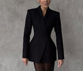 Long Sleeve Satin Top Loose Stretch Yarn Mesh Skirt Two Piece Sets