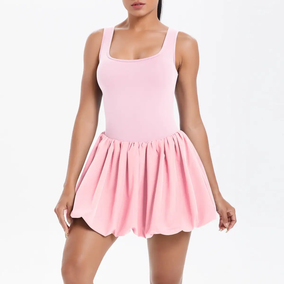 Cool Jumpsuit Tennis Skirt Sexy Beauty Back Pocket Backing Culottes Fitness Solid Color Sports Dress Women by Wanita Store