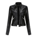 Neue Lederjacke Damen Kurz Jacke Frühling Herbst Stehkragen Lady Lederjacke Damen Bekleidung Dünne Lederjacke