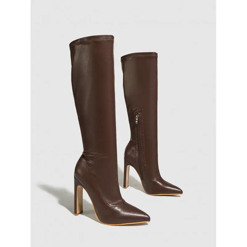 Ankle Boots Pointed High Heeled Thigh Boot Skinny Stilettos Riding Boots by Wanita Store