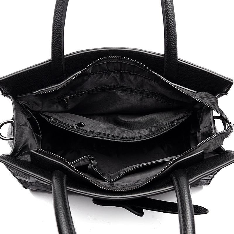 Handtasche Große Kapazität Tragetaschen Damen Retro Trends Buchstabengrafik Damen Handtasche Schultertasche