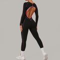 Dreidimensionaler Yoga-Jumpsuit mit farblich passenden, langen Ärmeln, hoher Festigkeit, Fitness, Sport, einteilige Strumpfhose
