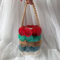 Color Handmade Woven Shell Bag Color Women Handbag Beaded Chain Fish Scale Bag