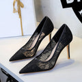 Sexy Schnürsenkel High Heels Flacher Mund Spitze Zehen Schlanke Nachtclub Mesh Stiletto High Heel Schuhe