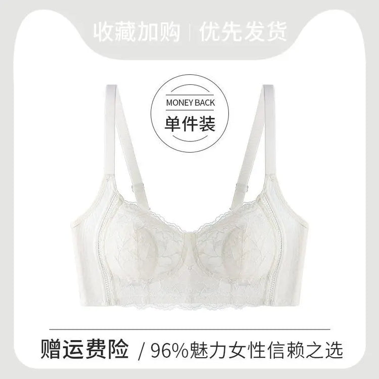 Breathable Wire-Free Intimates for Women with Large Breasts, Sexy Lace Side-Cinching Bra to Prevent Sagging, Breathable and Comfortable SHOPEZRA L.L.C.