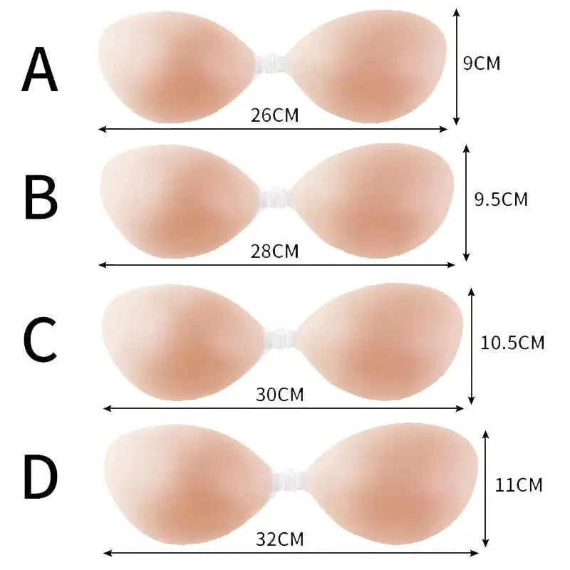 silicone push up chest stickers shoulder strap strapless invisible breast stickers waterproof breathable underwear bra female silicone bra SHOPEZRA L.L.C.