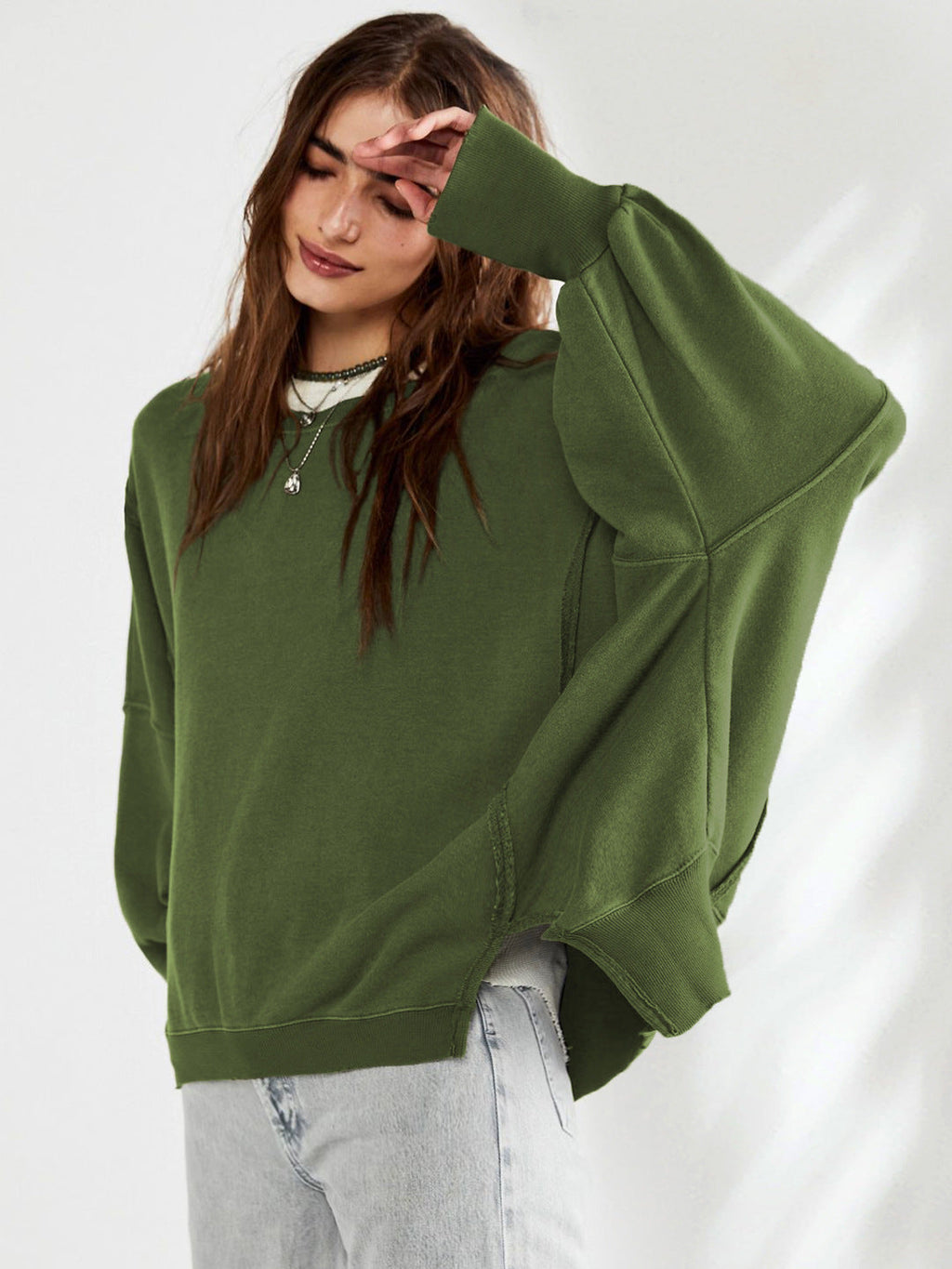 Rundhals-Sweatshirt Damen Bekleidungsmarke Sport-Unterziehshirt T-Shirt Strickwaren Langarm-Oberteile Oberbekleidung