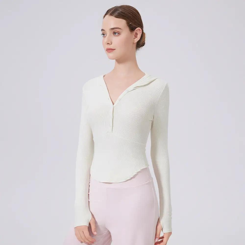 Bamboo Thread Hoodie Slimming Tops Outerwear Workout Clothes Running Yoga Slimming Long Sleeves Henry Sports by Wanita Store