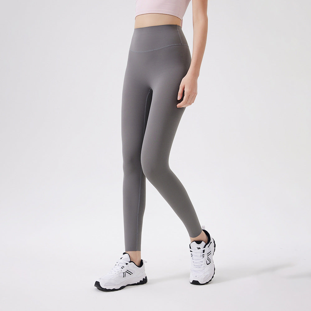 Hip Lifting Keine Größe Nude Feel Yogahosen Damen Hohe Taille Bauchkontraktion Sport-Gesäßformende Fitnesshosen Yogahosen