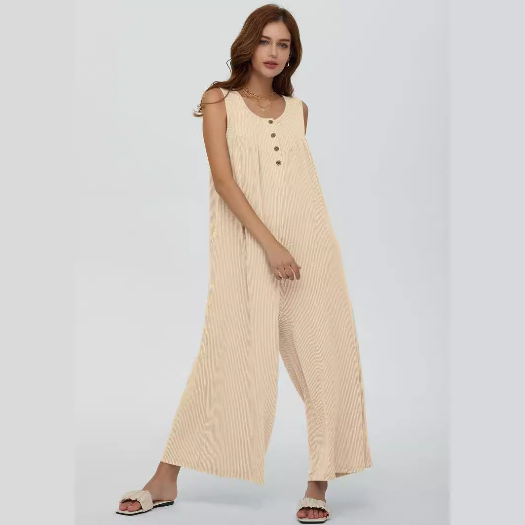 Herbst Winter Damen Frischer Lässiger Damen Jumpsuit mit Taschen