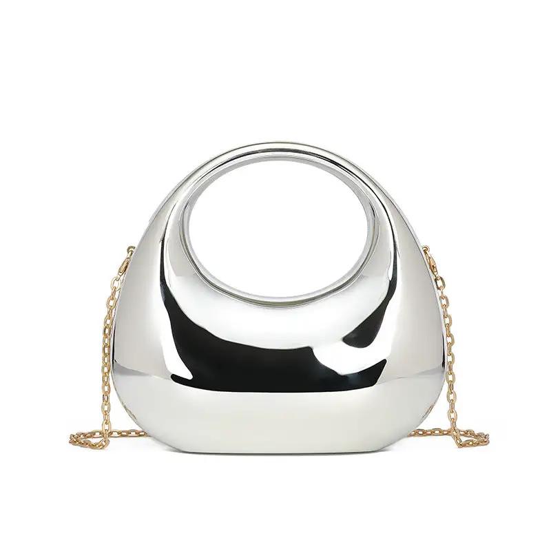 Colorful Crescent Moon Acrylic Handbag Socialite Handbag Makeup Dinner Women Bag by Wanita Store