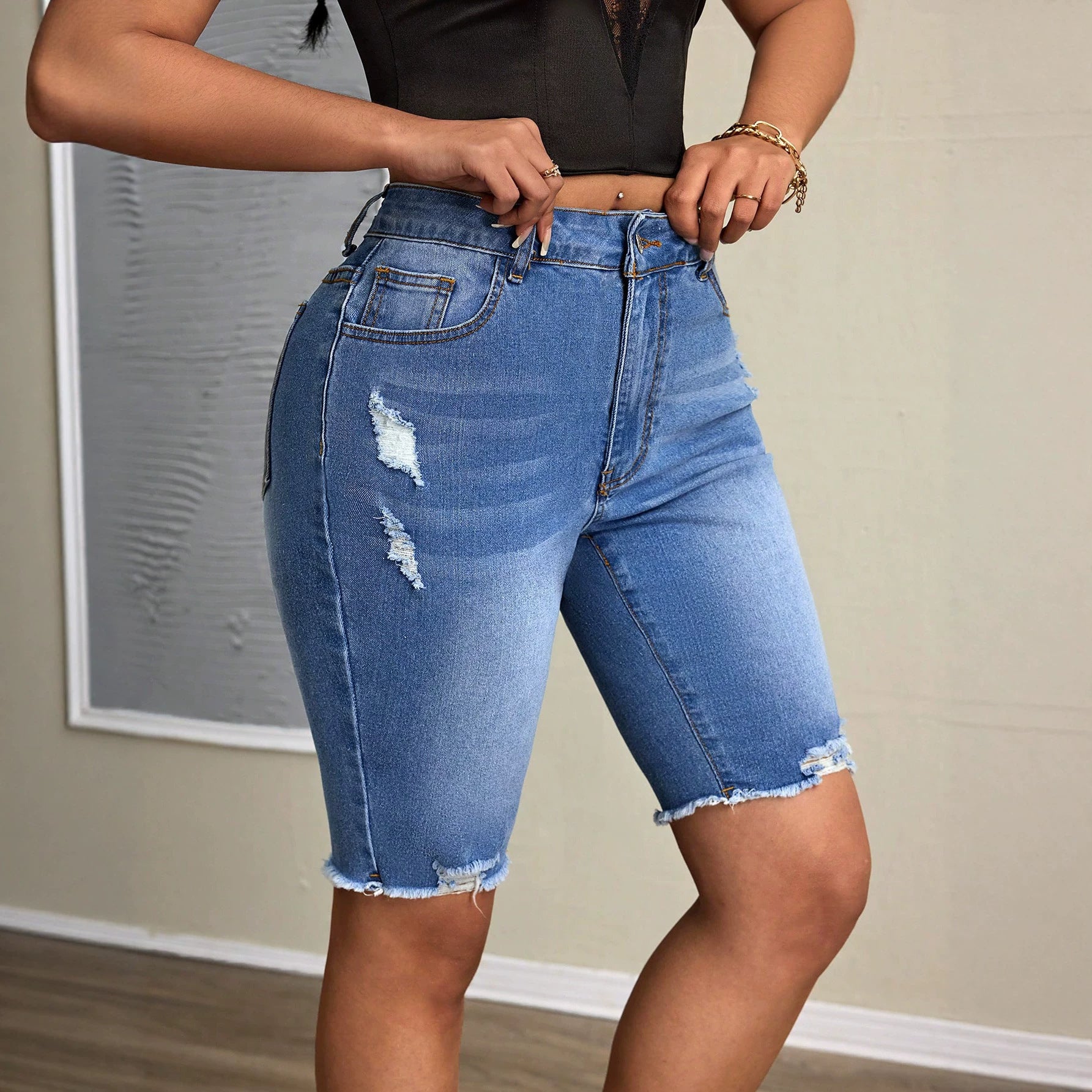 All Match Casual Women Denim Tight Shorts