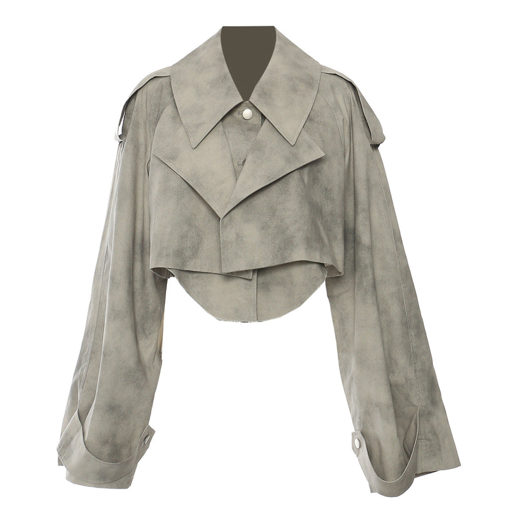 Herbst Winter Camouflage Druck Tinte Druck Mantel Trenchcoat Rock Freizeitanzug