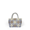 Diamond Patterns Handmade Women Woven Bag Hand Carrying Vegetable Basket Bag Large Capacity Beaded Bag