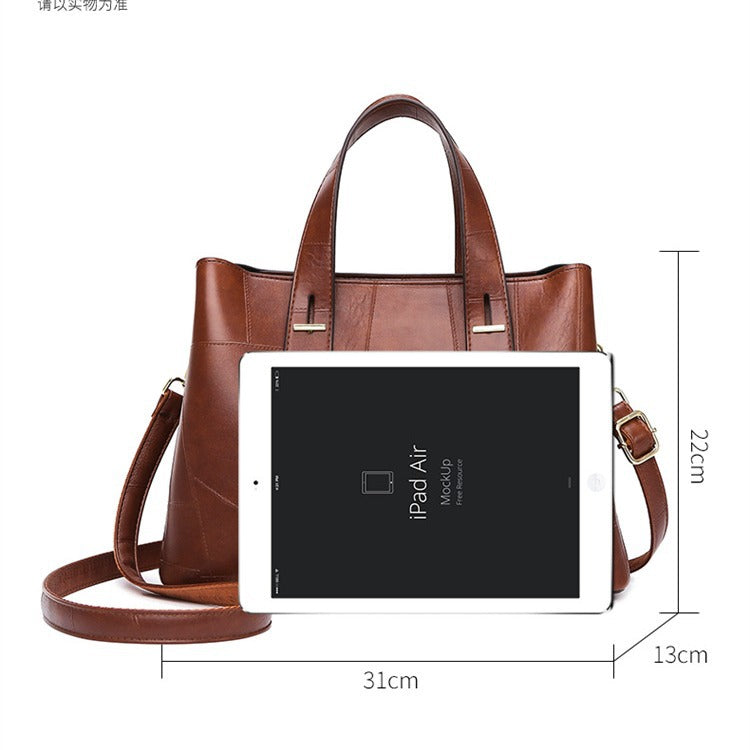 Handtasche Patchwork Tasche Frauen Besonderes Design Hochwertige Tote Bag Große Kapazität Bürodame Tasche Umhängetasche
