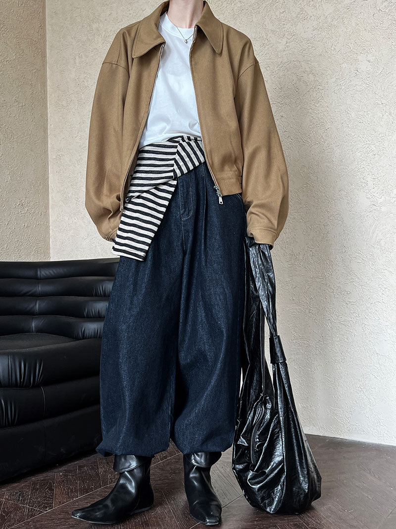 Herbst Maillard Mantel Damen Revers Kragen Überschnittene Schulter Reißverschluss Design Locker All Matching Langarm Jacke