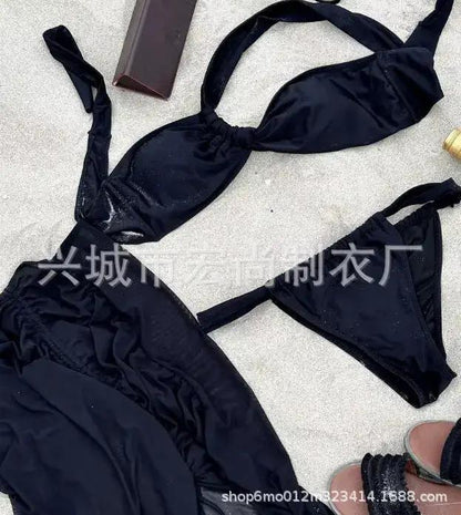 Swimsuit for Women 2025 European and American High-End One-Shoulder Twist Bikini Russian Sexy Drawstring Thong Split Swimsuit by Dropshipman