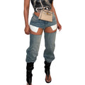 Women Clothing Autumn Street Hand Cut Jeans
