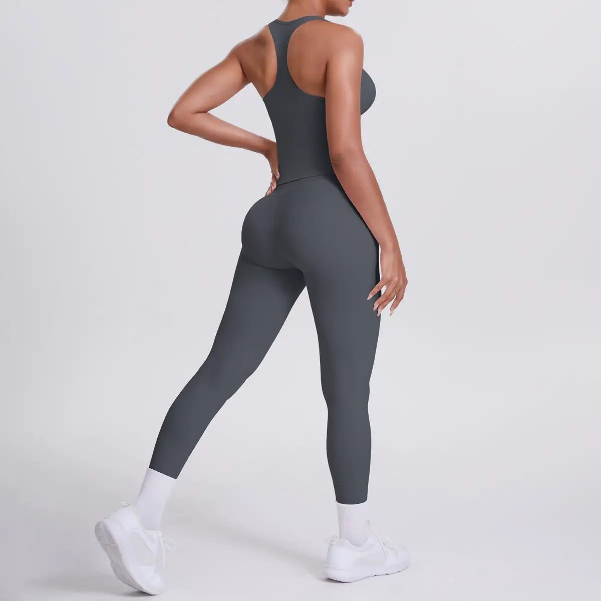 Brushed H Shaped Beauty Back Sports Vest Pants Tight Quick Dry Casual Running Fitness Yoga Wear Women by Wanita Store