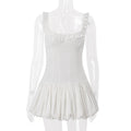 Damenbekleidung Sommer Sexy Hochelastisches Elegantes Tief geschnittenes Plissiertes Tüll-Tutu-Kleid Damen