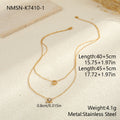 Minimal Art Double Layer Diamond Design Stainless Steel Necklace Women All Match Advanced Texture Necklace