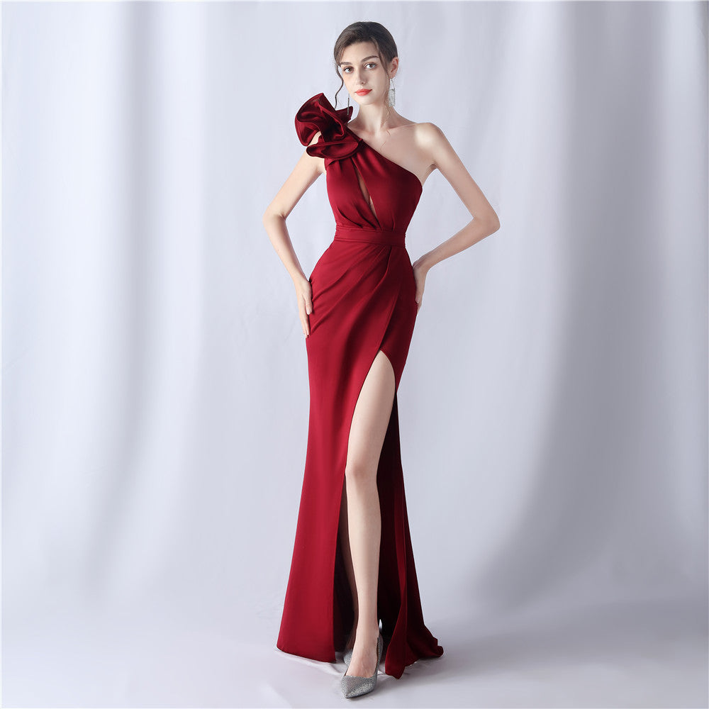Handgefertigtes Blumenmuster Abendkleid Hochzeit Cocktail Jahrestreffen Hostess Kleid