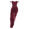 Damen Kleidung Sommer Spitze Sexy Schmal Geschnitten Gebunden Ausgehöhlt Ausgeschnitten Durchsichtig Unregelmäßig Asymmetrisch Bandeau-Kleid