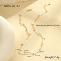 French Hepburn Advanced Baroque Imitation Pearl Necklace Batch Floral Tube Spacer Beads 18K Real Gold Stainless Steel Clavicle Chain