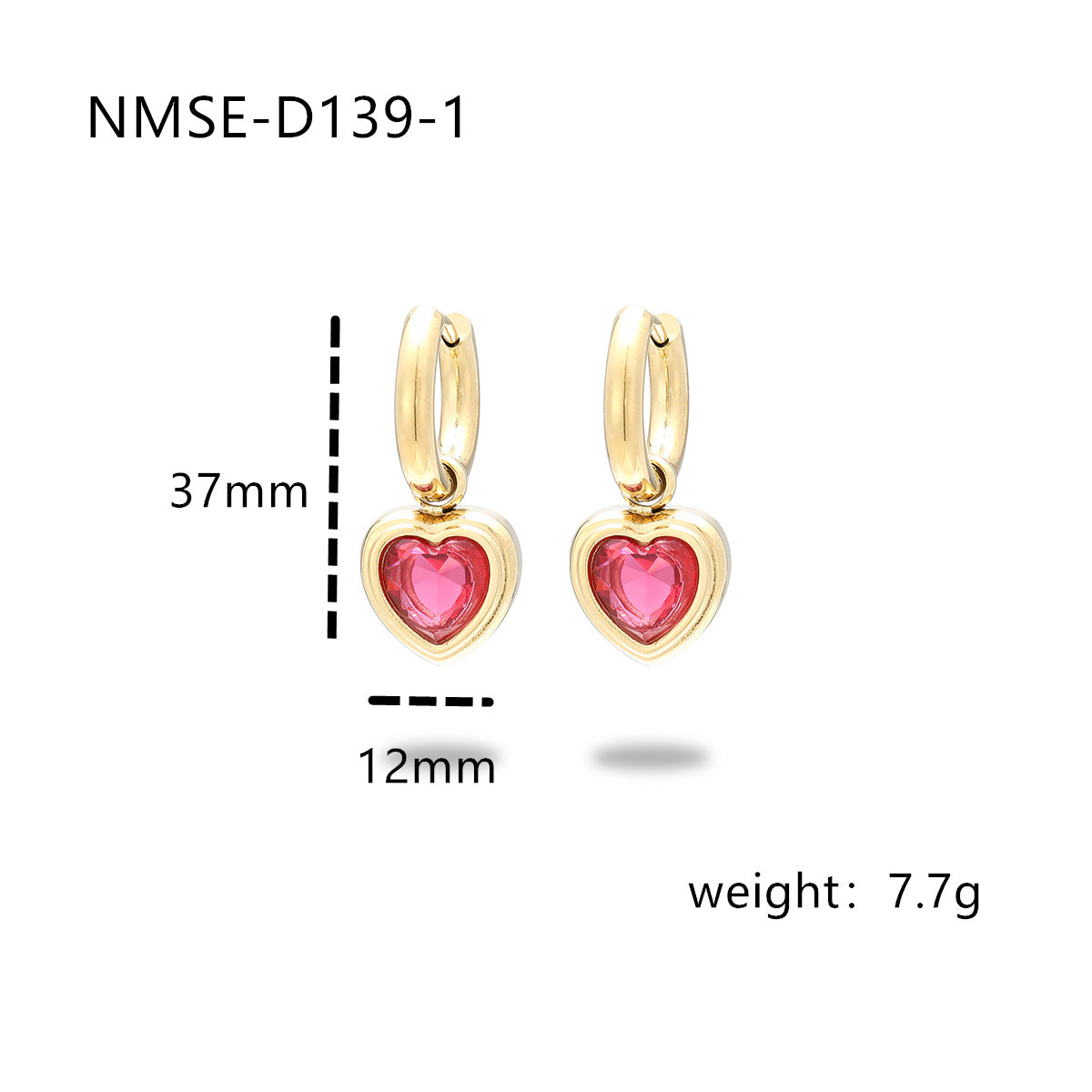Love Titanium Steel Earrings Women Affordable Luxury Inlaid Color Diamond 18K Gold Stainless Steel Eardrop