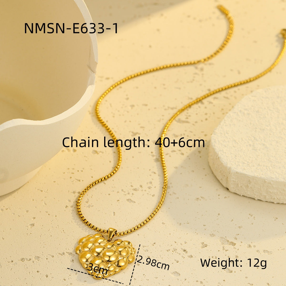 Valentine Day Bubble Love Stainless Steel Earrings High Grade Peach Heart Titanium Steel Necklace Women