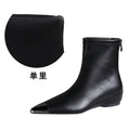 Retro All Matching Low Heel Wedge Hidden Heel Metal Pointed Toe Tilta Damen Stiefeletten