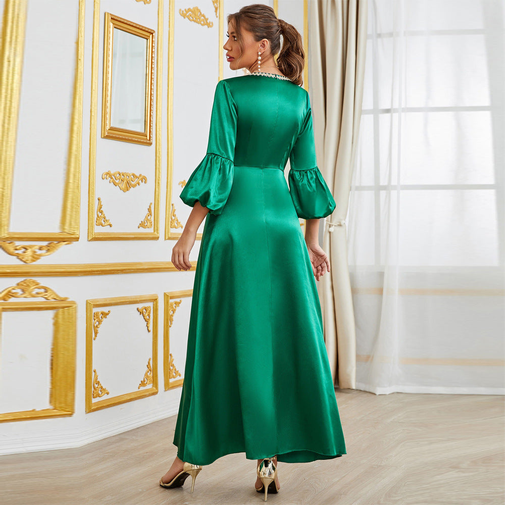 Nahost muslimische Frauen Kleidung Party Versammlung Applikationskleid Abendkleid