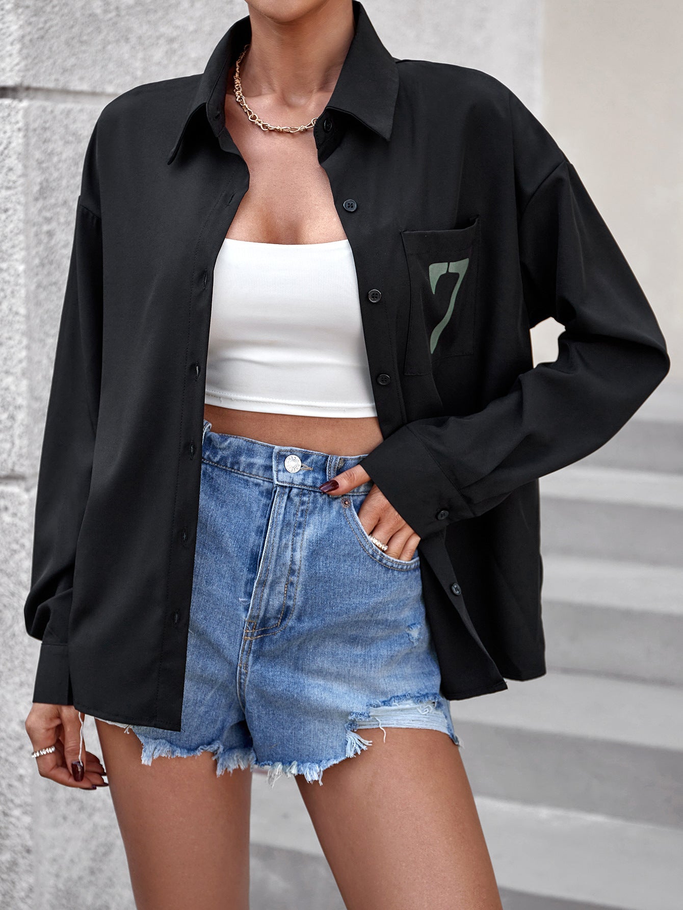 Women Clothing Office Long Sleeve Shirt