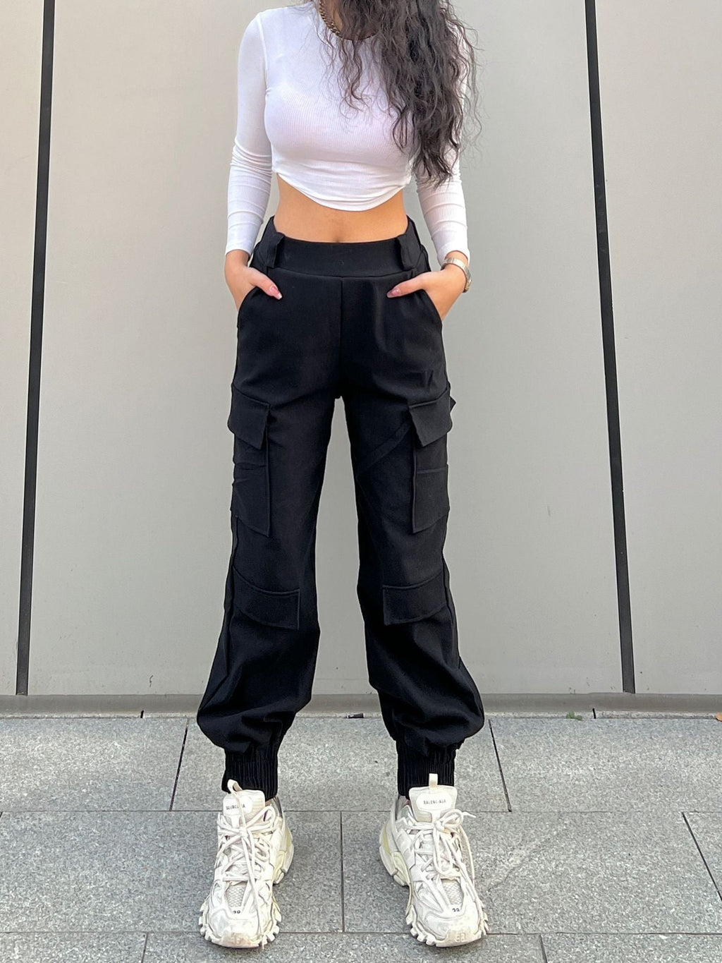 Trendige Cargohose High Street Damen Hose Jogginghose Mehrfachtaschenhose Locker Street Gerade Knöchelgebundene Hose